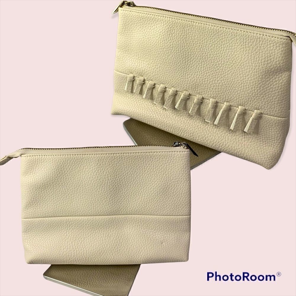 Mossimo Clutch Purse Beige Pebbled Faux Leather - Picture 3 of 7